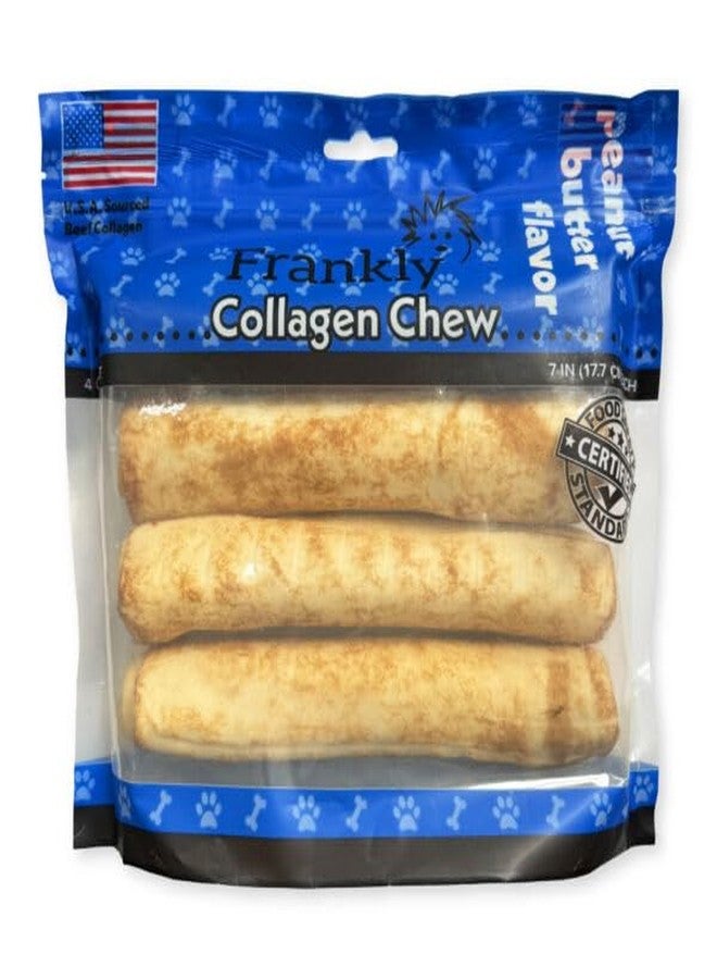 Frankly Original Peanut Butter Flavored Beef Chew Dog Retriever Rolls - High Protein Collegen Packed - Made in The U.S.A. - 4 Count 7-8" Roll (8777) - Image 1